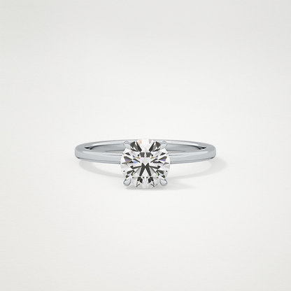 Round Hidden Halo Lab Grown Diamond Engagement Ring