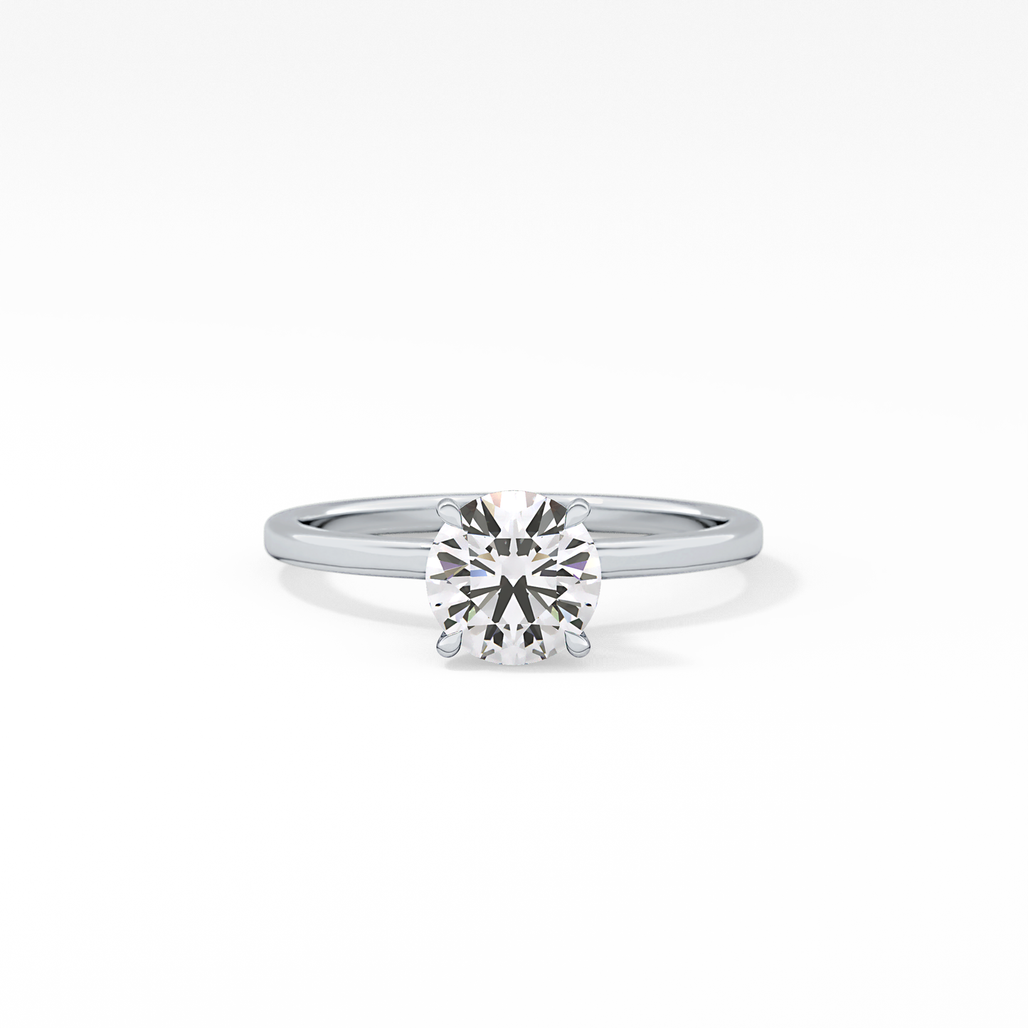 Round Hidden Halo Lab Grown Diamond Engagement Ring