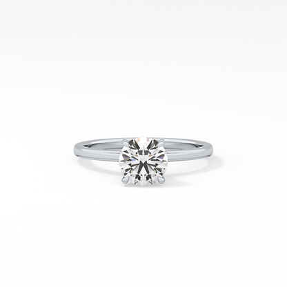 Round Hidden Halo Lab Grown Diamond Engagement Ring