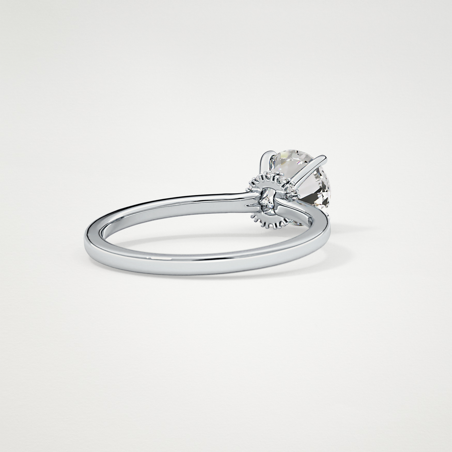 Round Hidden Halo Lab Grown Diamond Engagement Ring