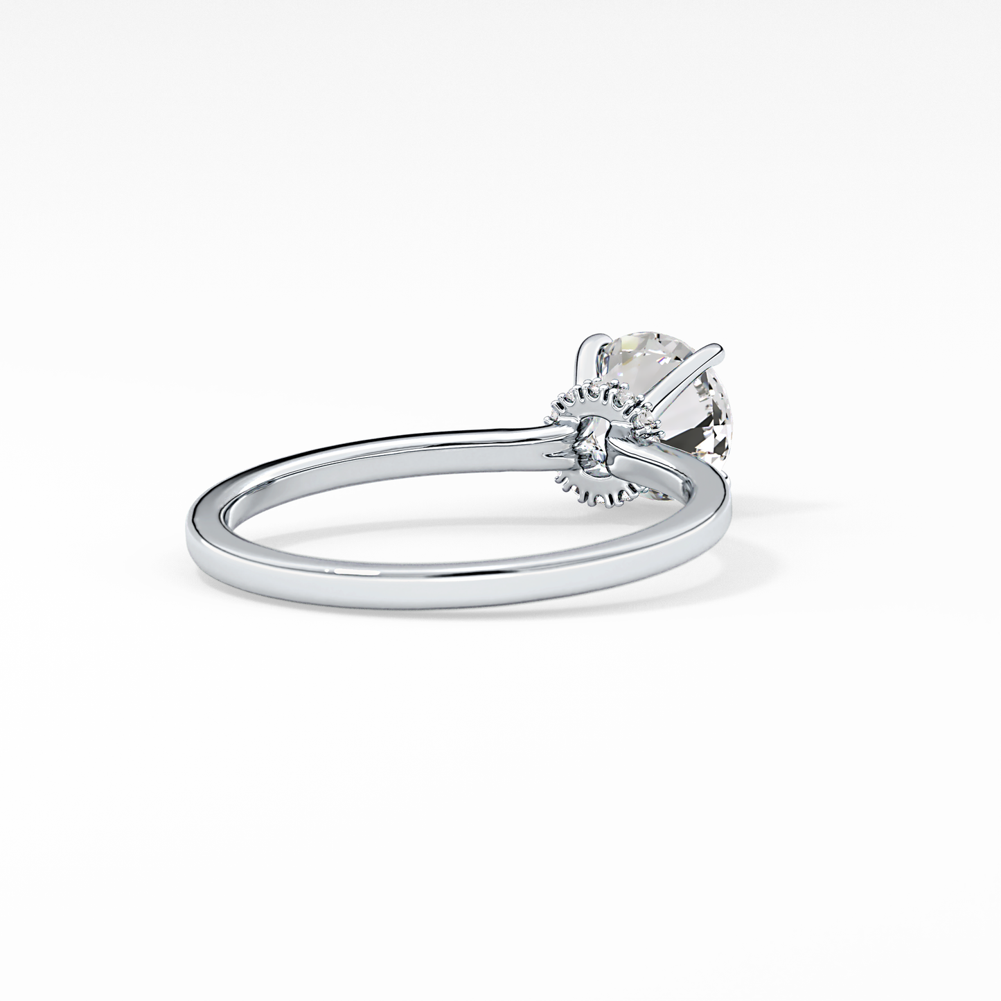 Round Hidden Halo Lab Grown Diamond Engagement Ring
