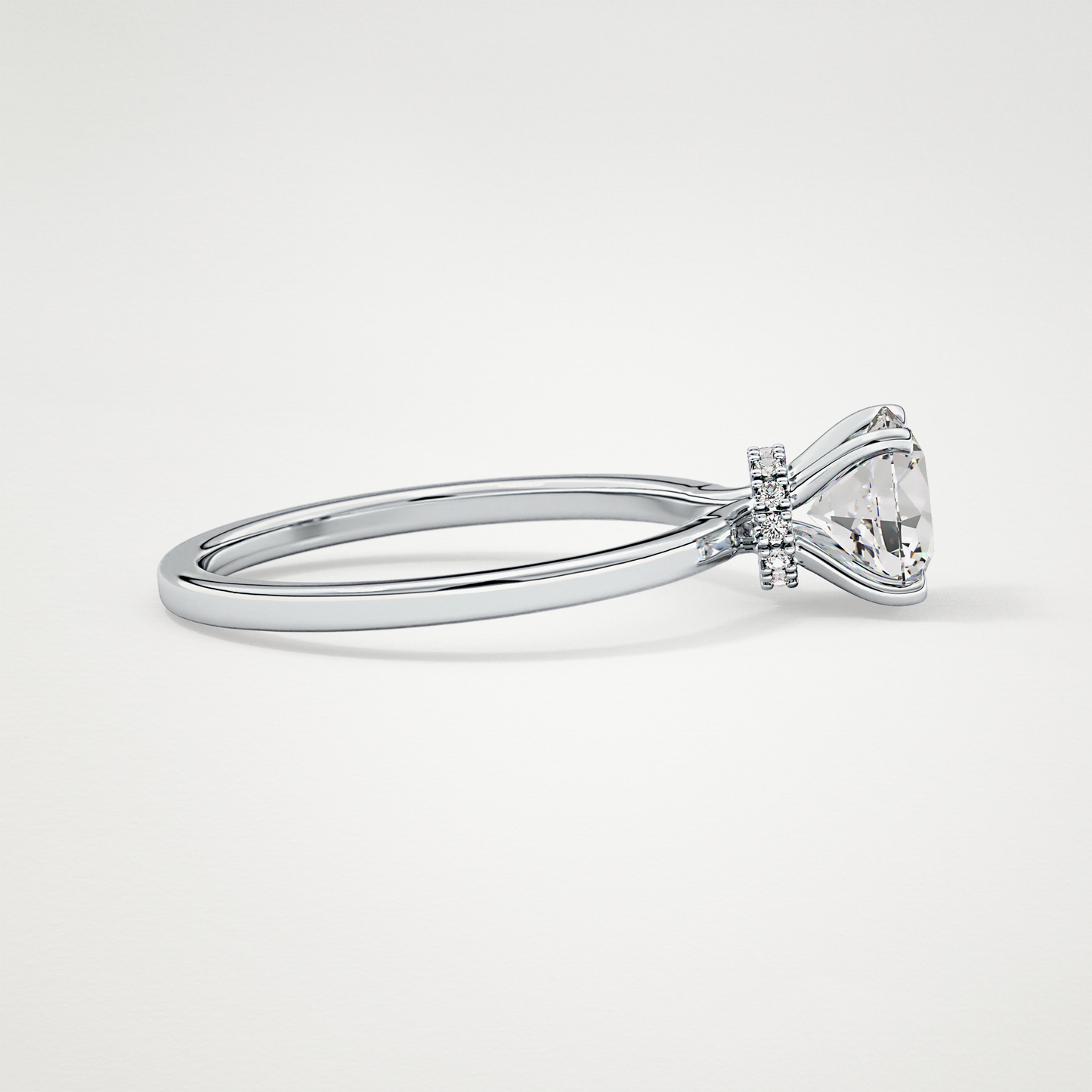 Round Hidden Halo Lab Grown Diamond Engagement Ring