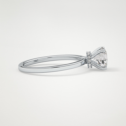 Round Hidden Halo Lab Grown Diamond Engagement Ring