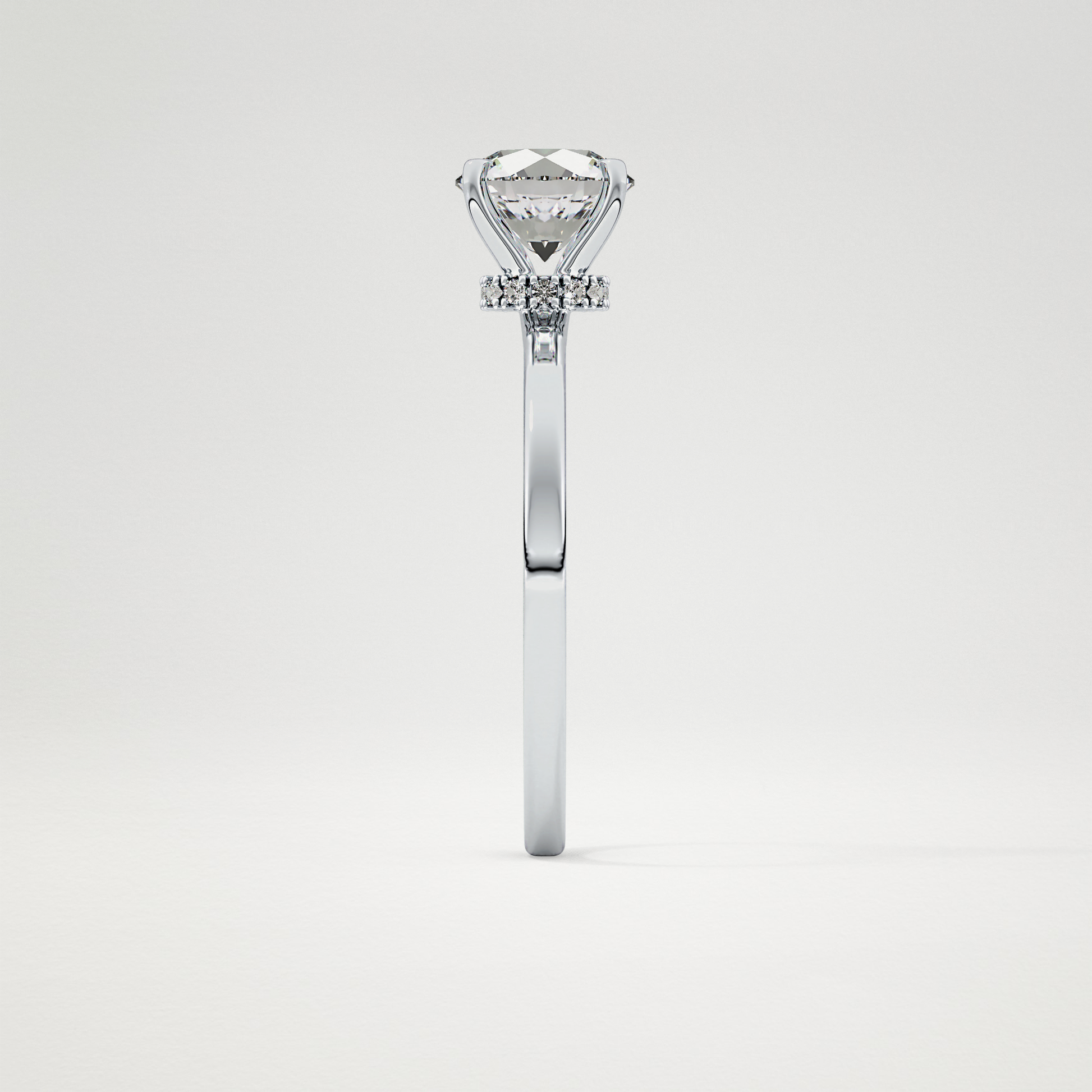 Round Hidden Halo Lab Grown Diamond Engagement Ring