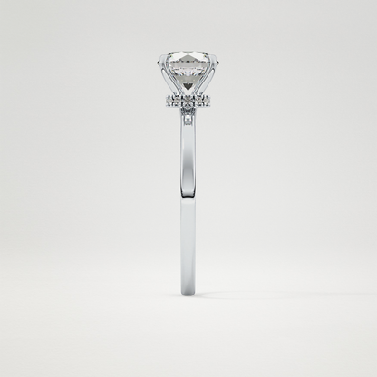 Round Hidden Halo Lab Grown Diamond Engagement Ring