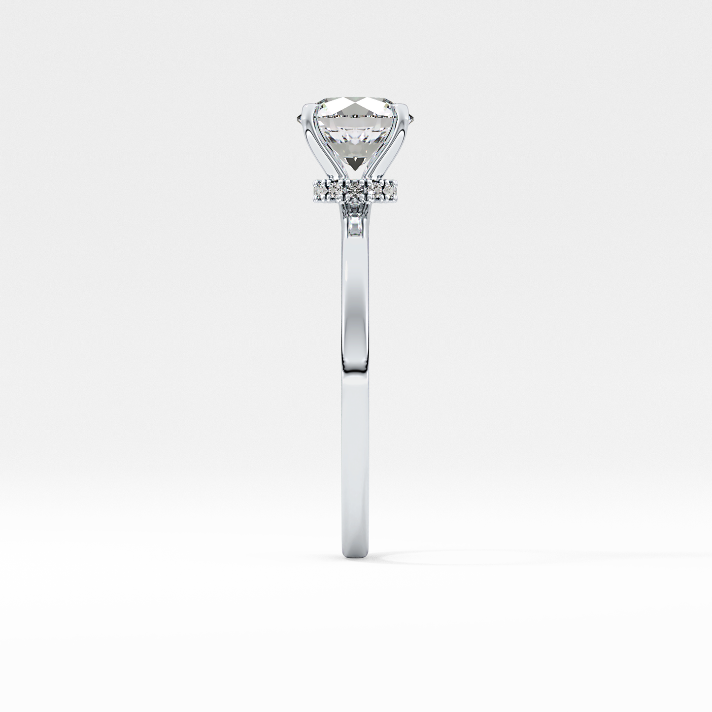 Round Hidden Halo Lab Grown Diamond Engagement Ring
