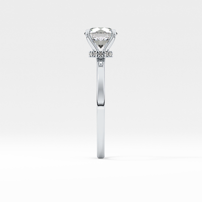 Round Hidden Halo Lab Grown Diamond Engagement Ring