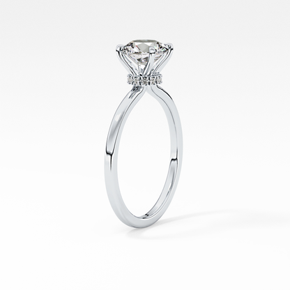 Round Hidden Halo Lab Grown Diamond Engagement Ring