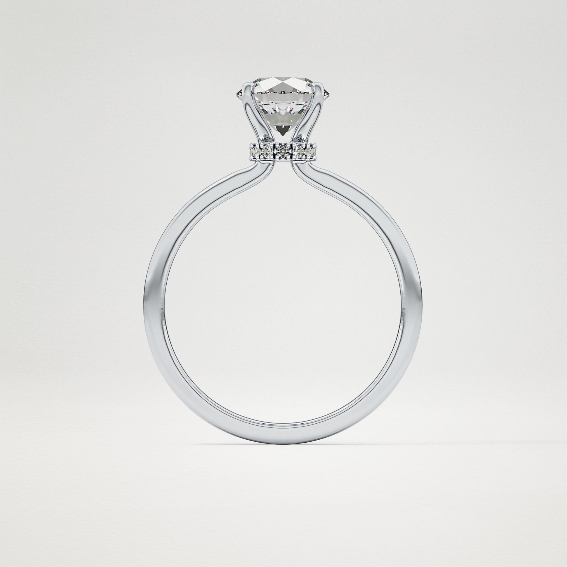 Round Hidden Halo Lab Grown Diamond Engagement Ring