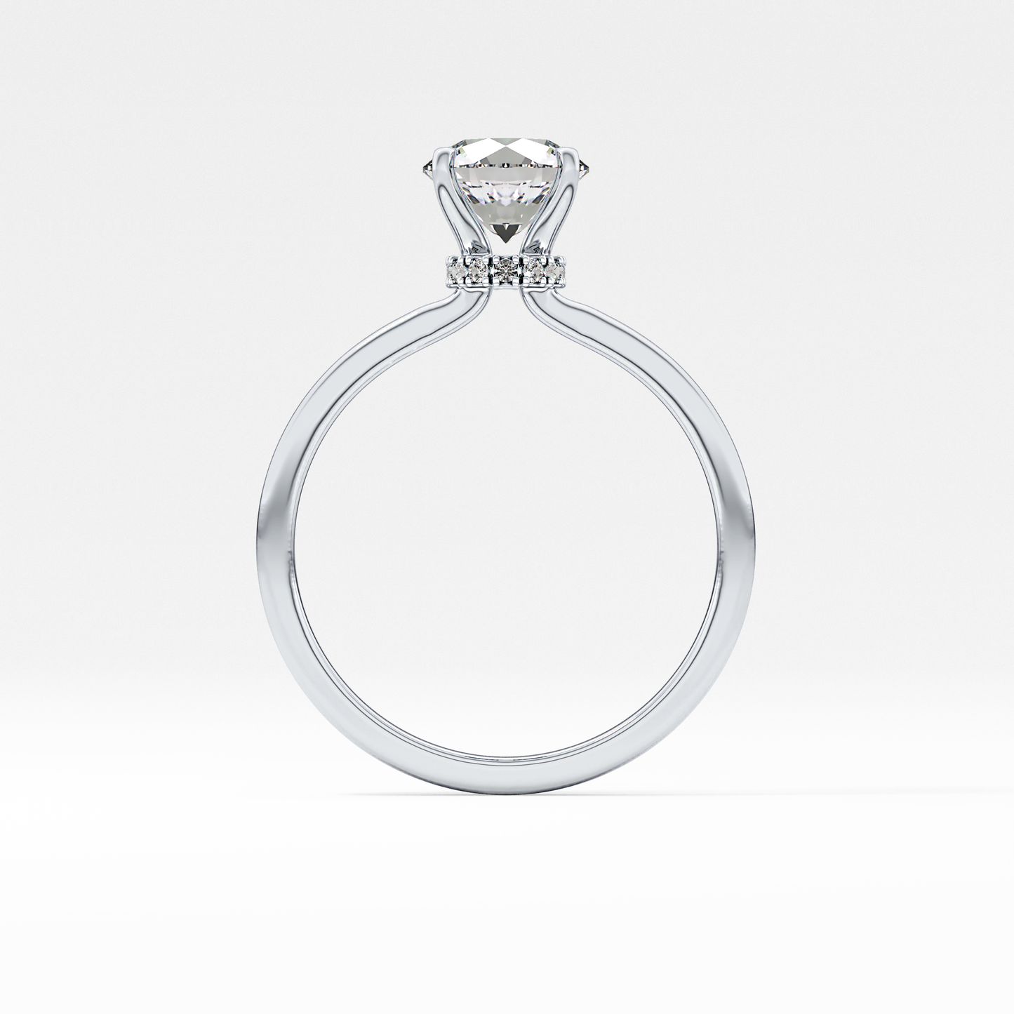 Round Hidden Halo Lab Grown Diamond Engagement Ring