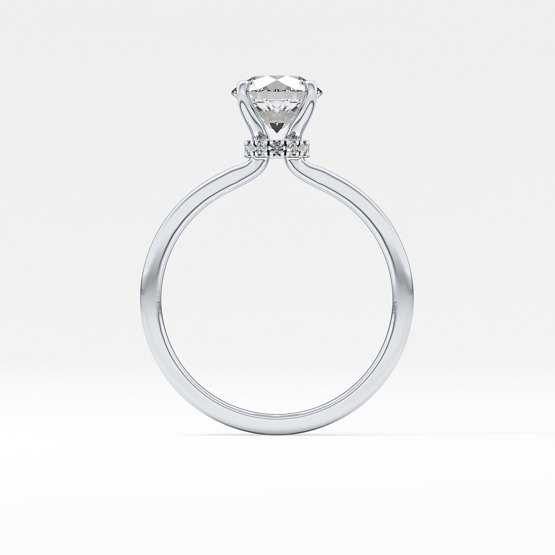 Round Hidden Halo Lab Grown Diamond Engagement Ring