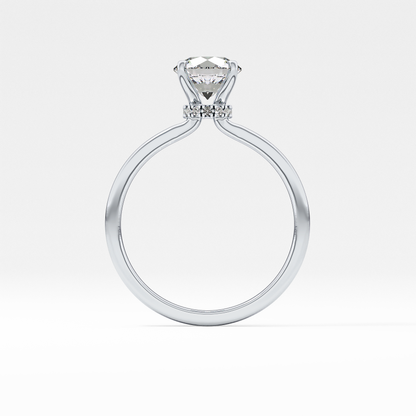 Round Hidden Halo Lab Grown Diamond Engagement Ring