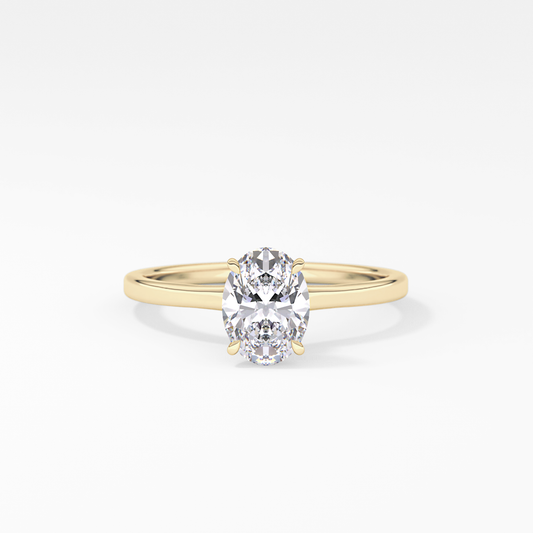 Oval Hidden Halo Lab Grown Diamond Engagement Ring