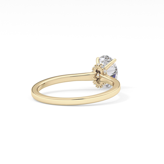 Oval Hidden Halo Lab Grown Diamond Engagement Ring