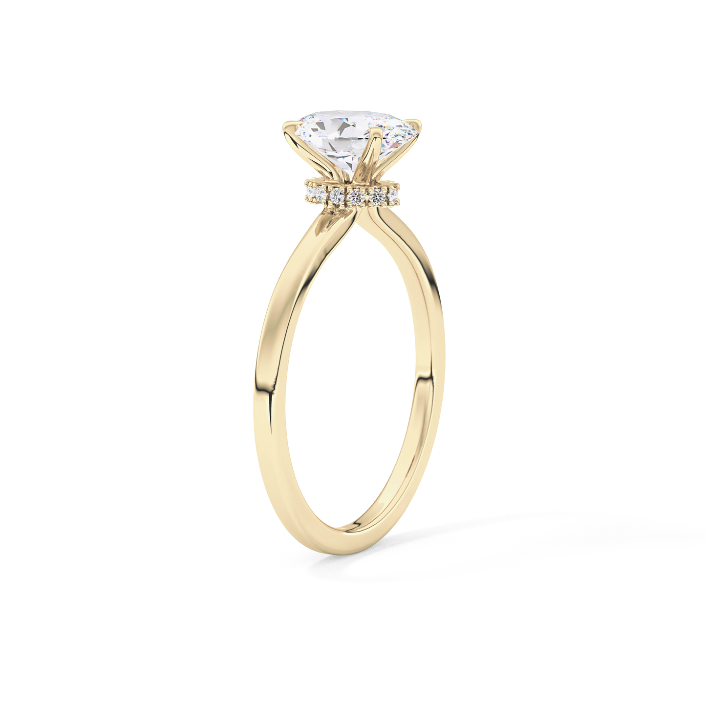 Oval Hidden Halo Lab Grown Diamond Engagement Ring