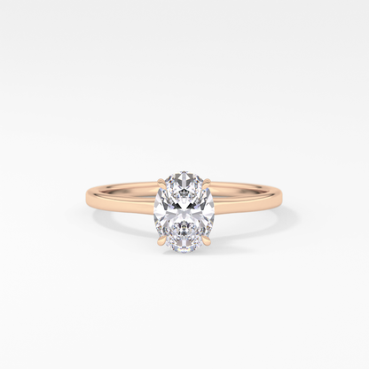 Oval Hidden Halo Lab Grown Diamond Engagement Ring