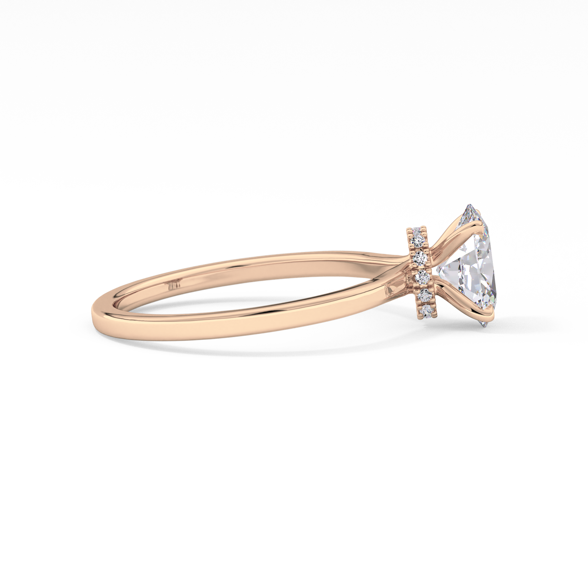 Oval Hidden Halo Lab Grown Diamond Engagement Ring