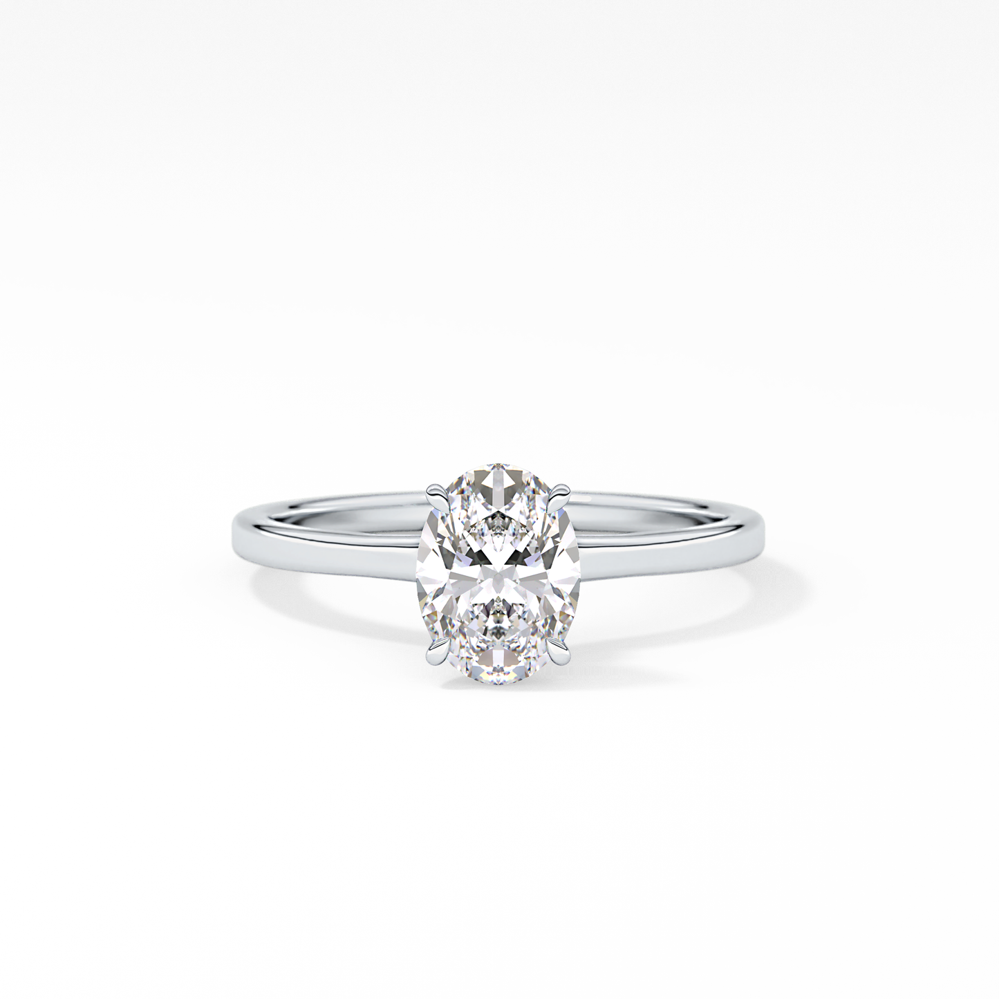 Oval Hidden Halo Lab Grown Diamond Engagement Ring