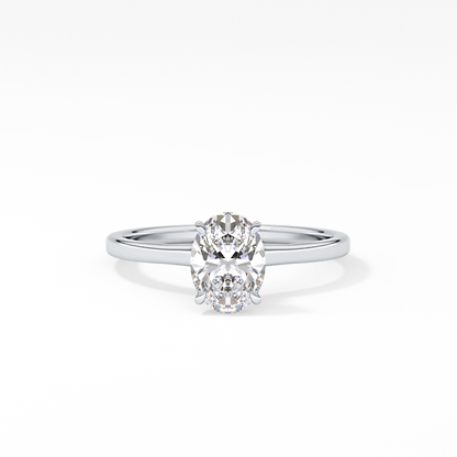 Oval Hidden Halo Lab Grown Diamond Engagement Ring