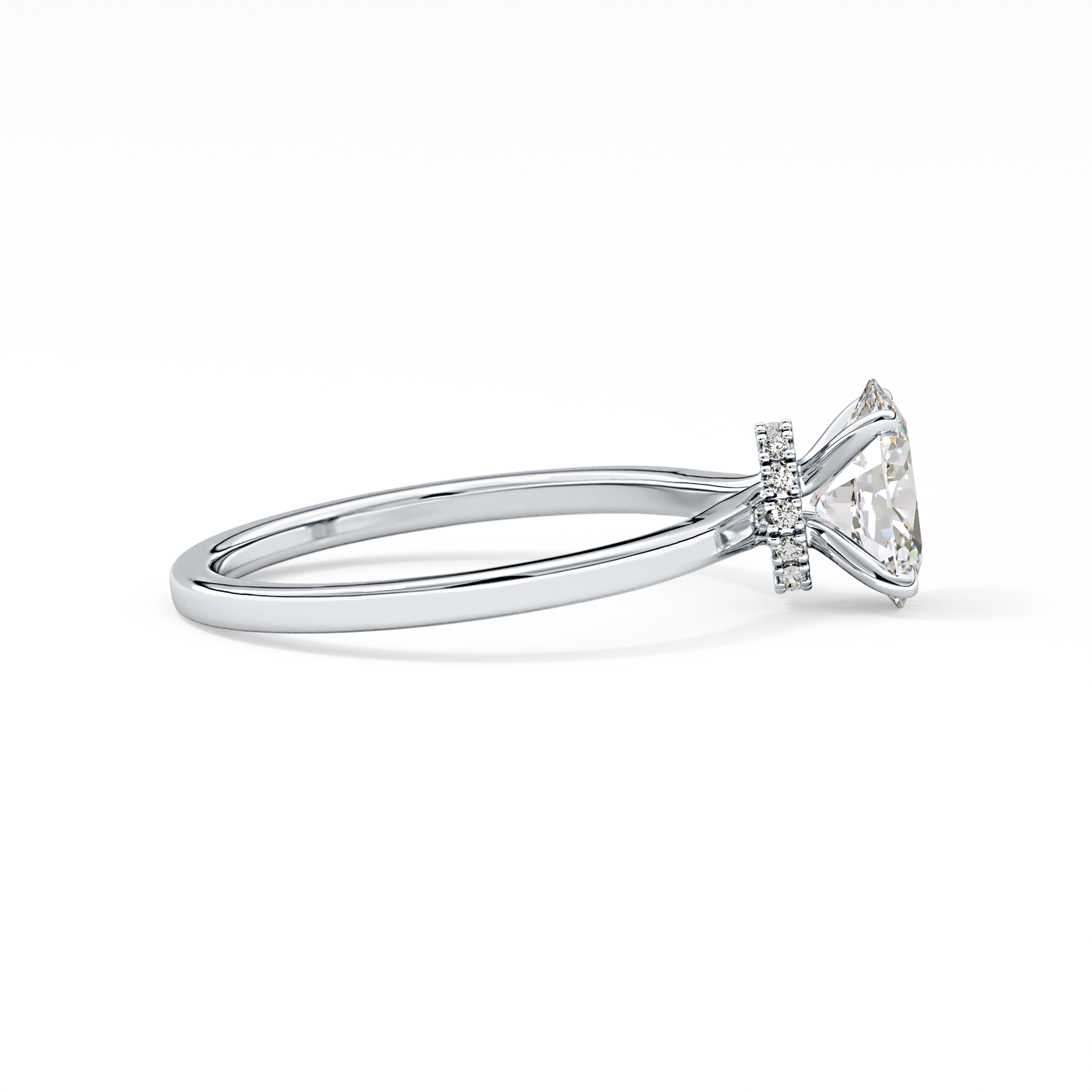 Oval Hidden Halo Lab Grown Diamond Engagement Ring