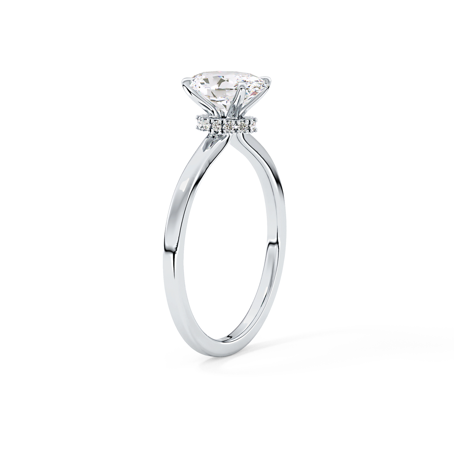 Oval Hidden Halo Lab Grown Diamond Engagement Ring