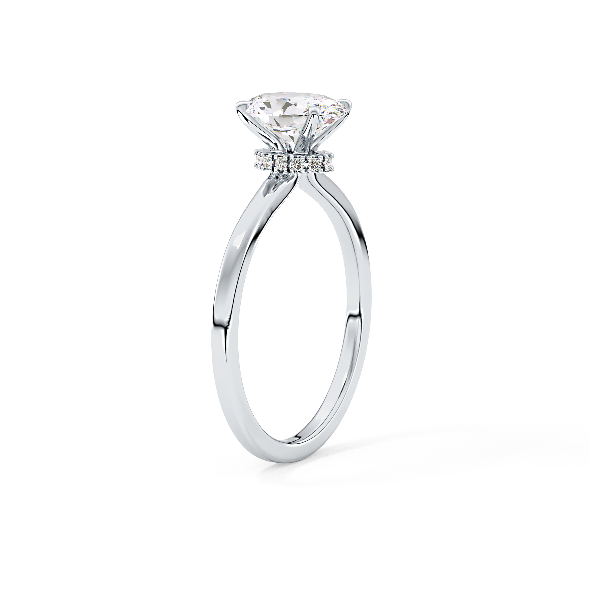 Oval Hidden Halo Lab Grown Diamond Engagement Ring