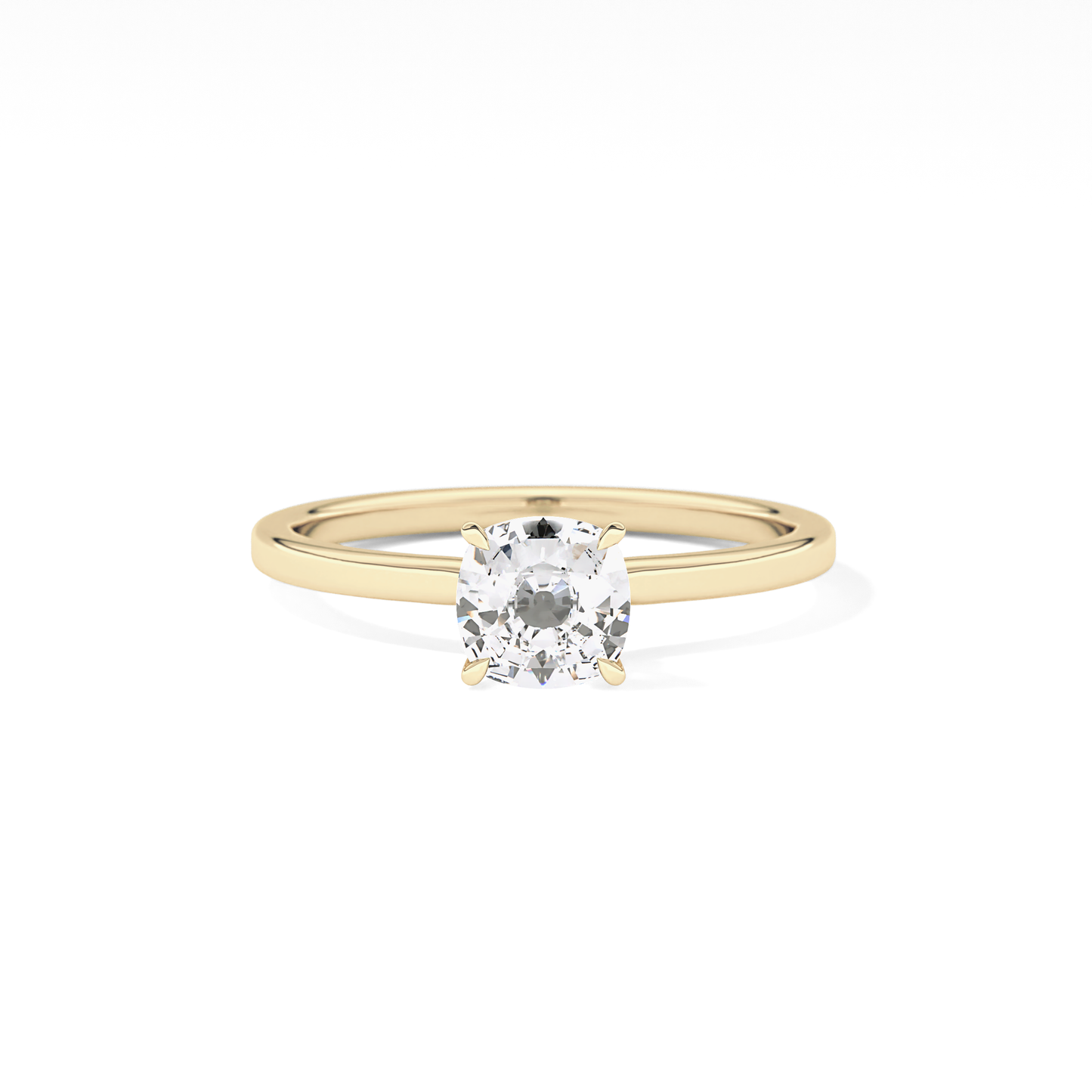 Cushion Hidden Halo Lab Grown Diamond Engagement Ring