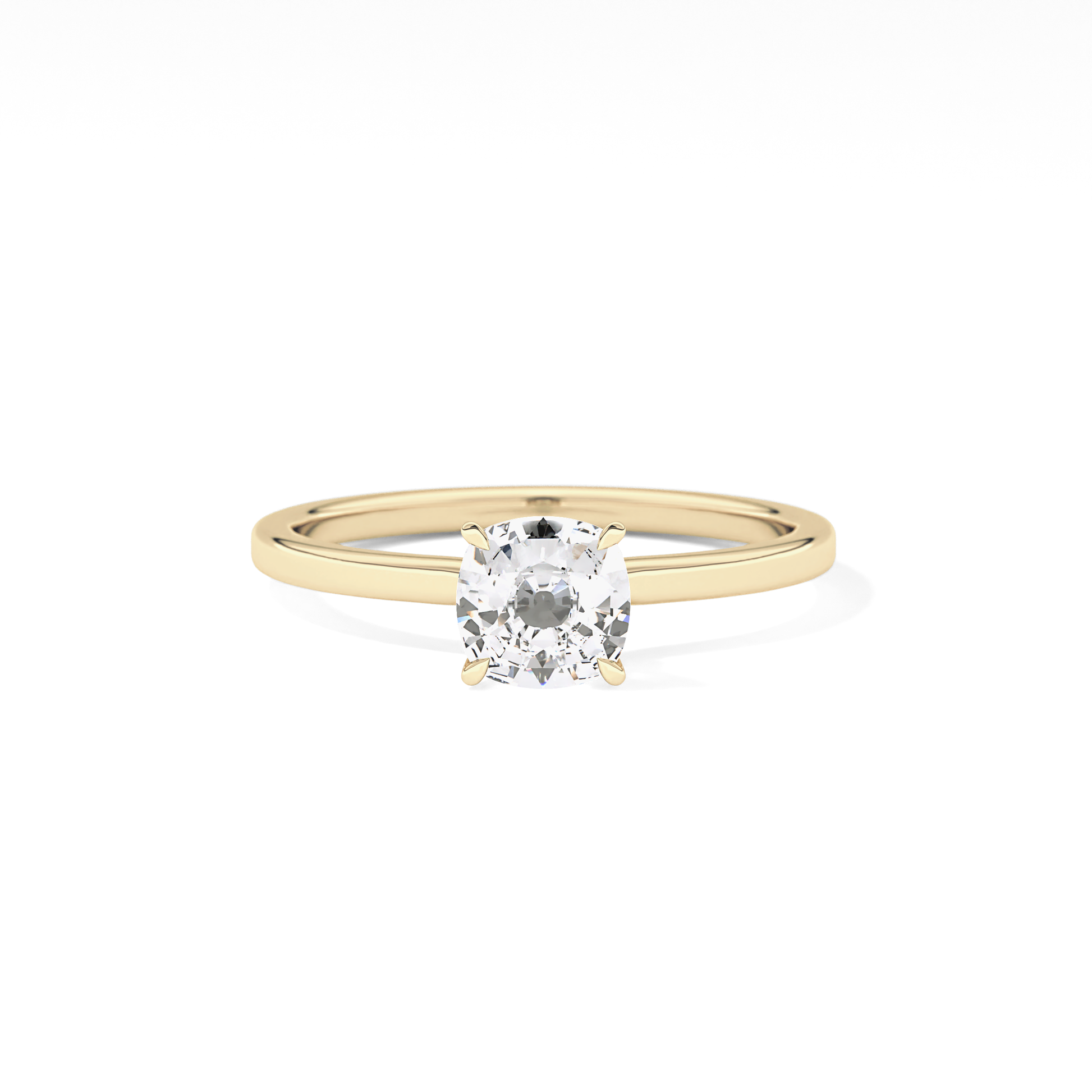 Cushion Hidden Halo Lab Grown Diamond Engagement Ring