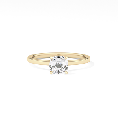 Cushion Hidden Halo Lab Grown Diamond Engagement Ring