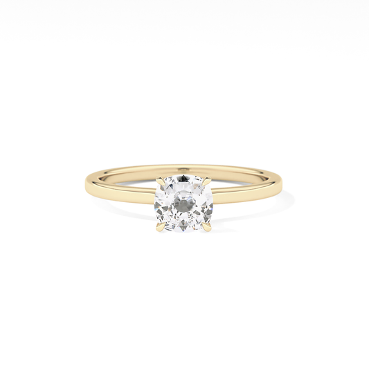 Cushion Hidden Halo Lab Grown Diamond Engagement Ring