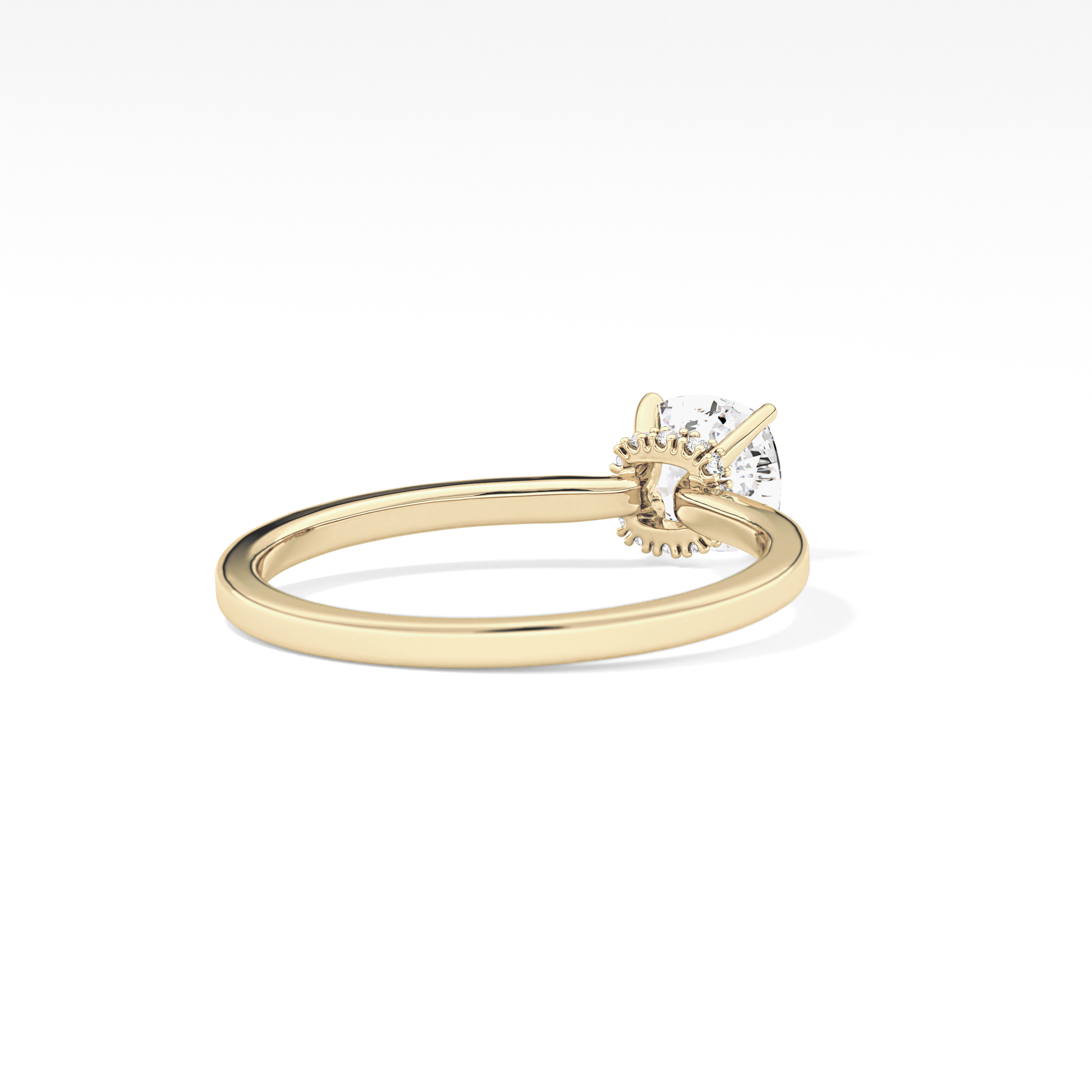 Cushion Hidden Halo Lab Grown Diamond Engagement Ring