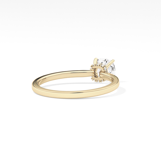 Cushion Hidden Halo Lab Grown Diamond Engagement Ring