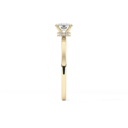 Cushion Hidden Halo Lab Grown Diamond Engagement Ring
