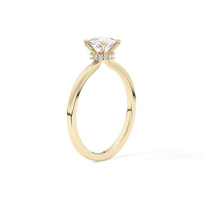 Cushion Hidden Halo Lab Grown Diamond Engagement Ring