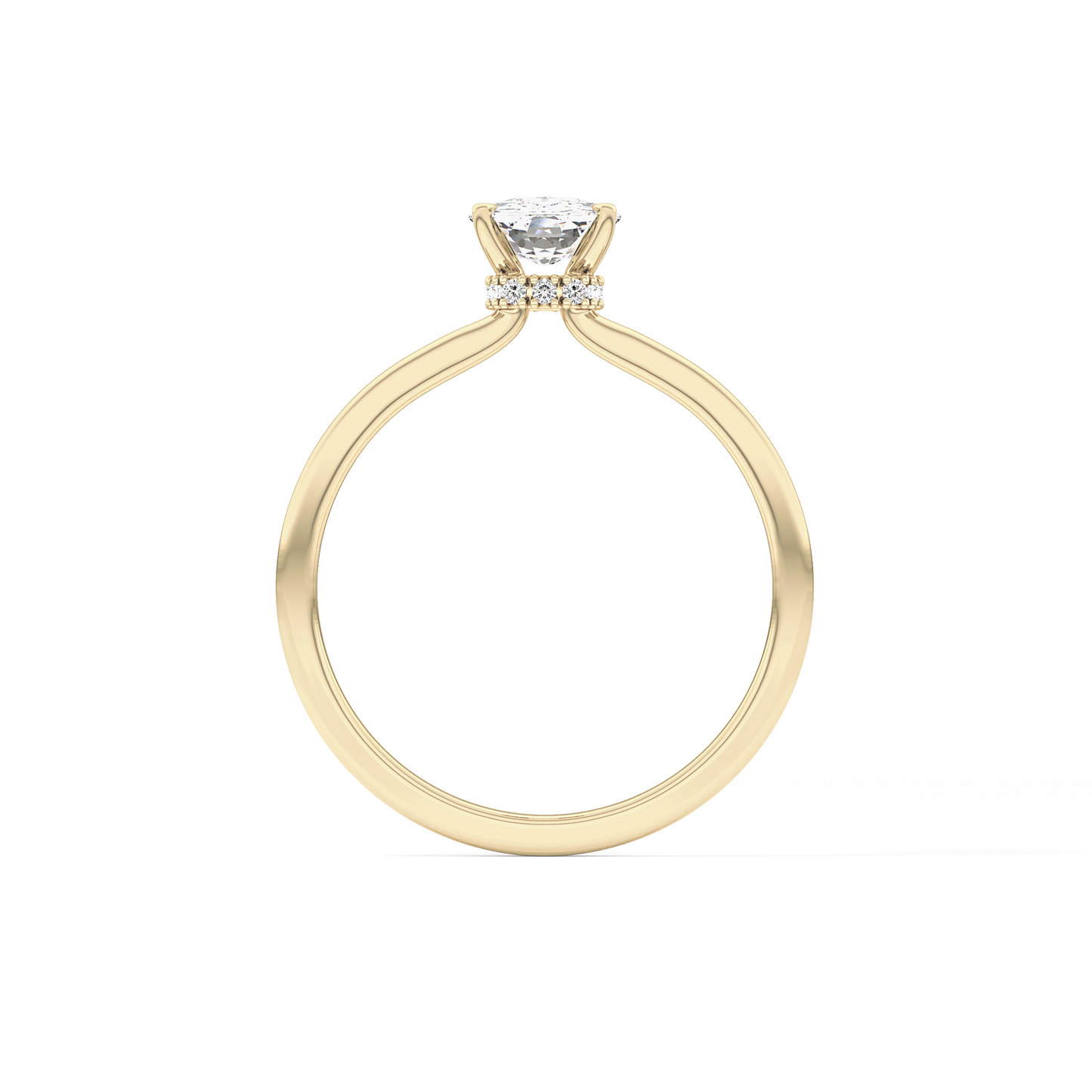 Cushion Hidden Halo Lab Grown Diamond Engagement Ring