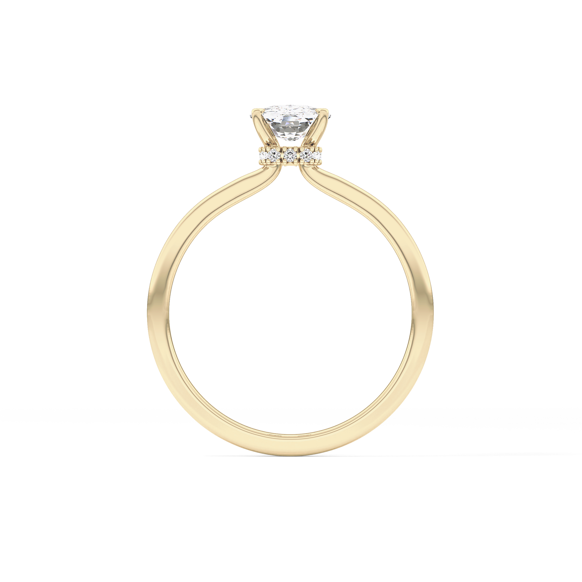 Cushion Hidden Halo Lab Grown Diamond Engagement Ring