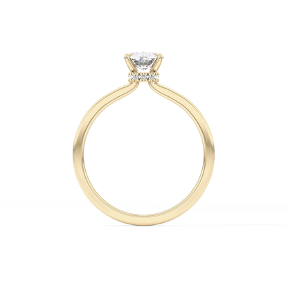 Cushion Hidden Halo Lab Grown Diamond Engagement Ring