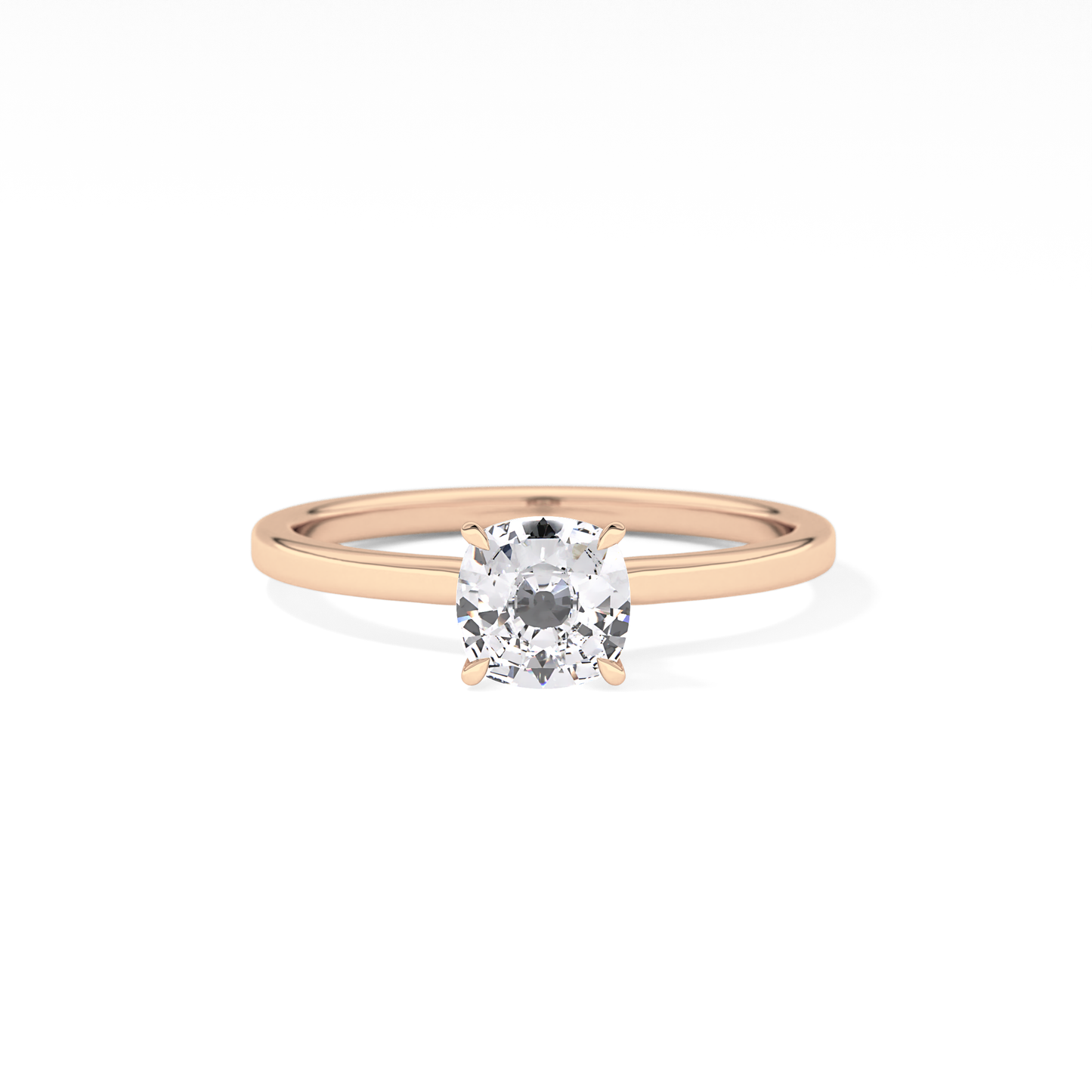 Cushion Hidden Halo Lab Grown Diamond Engagement Ring