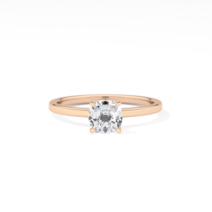 Cushion Hidden Halo Lab Grown Diamond Engagement Ring