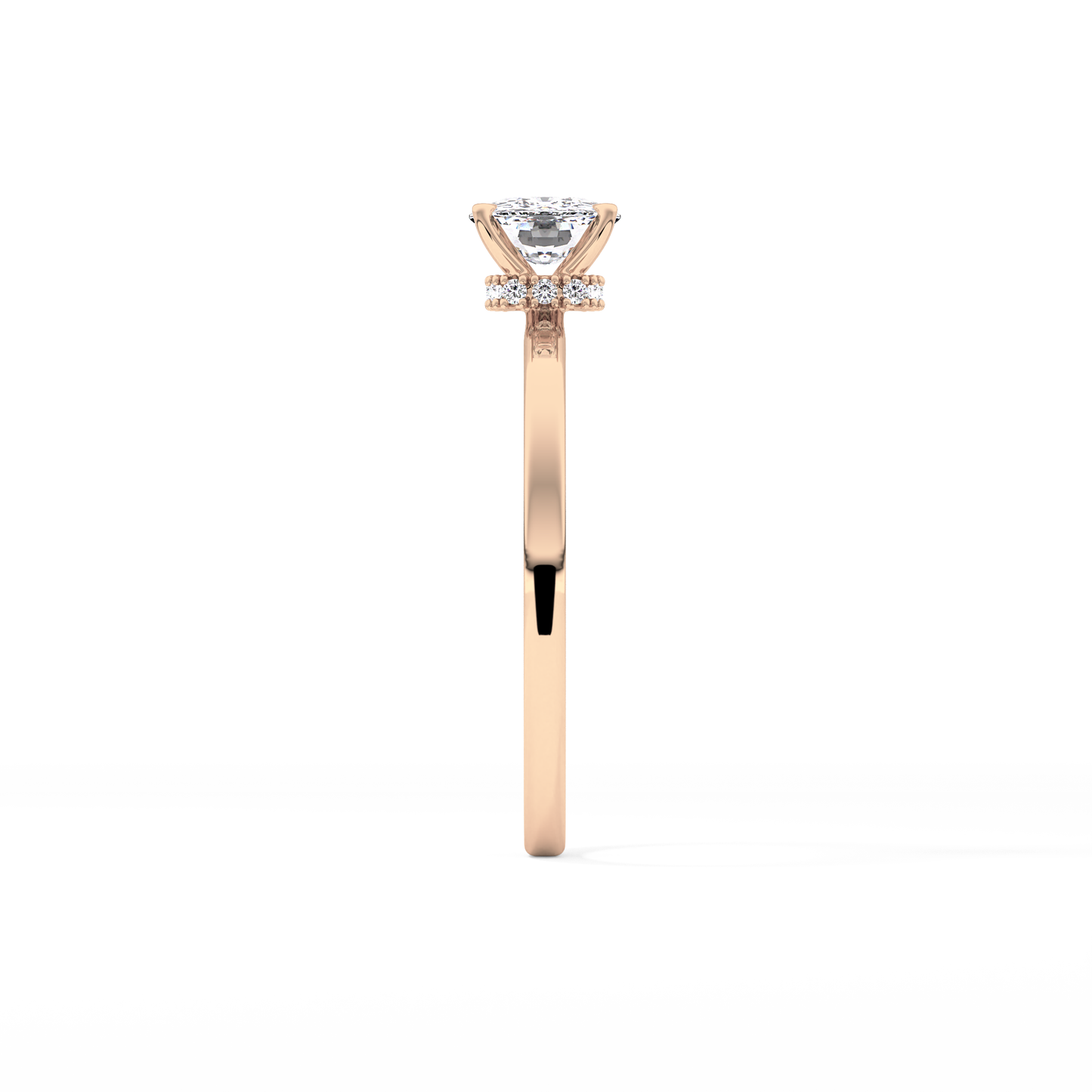 Cushion Hidden Halo Lab Grown Diamond Engagement Ring