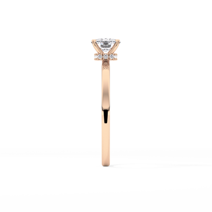 Cushion Hidden Halo Lab Grown Diamond Engagement Ring