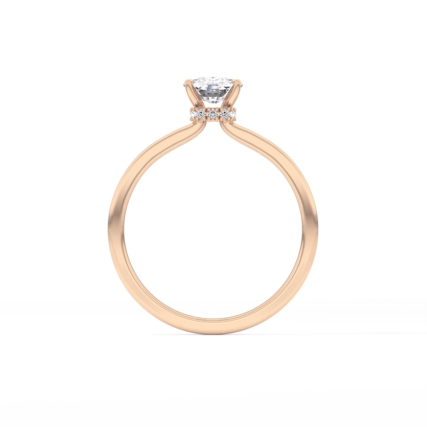 Cushion Hidden Halo Lab Grown Diamond Engagement Ring