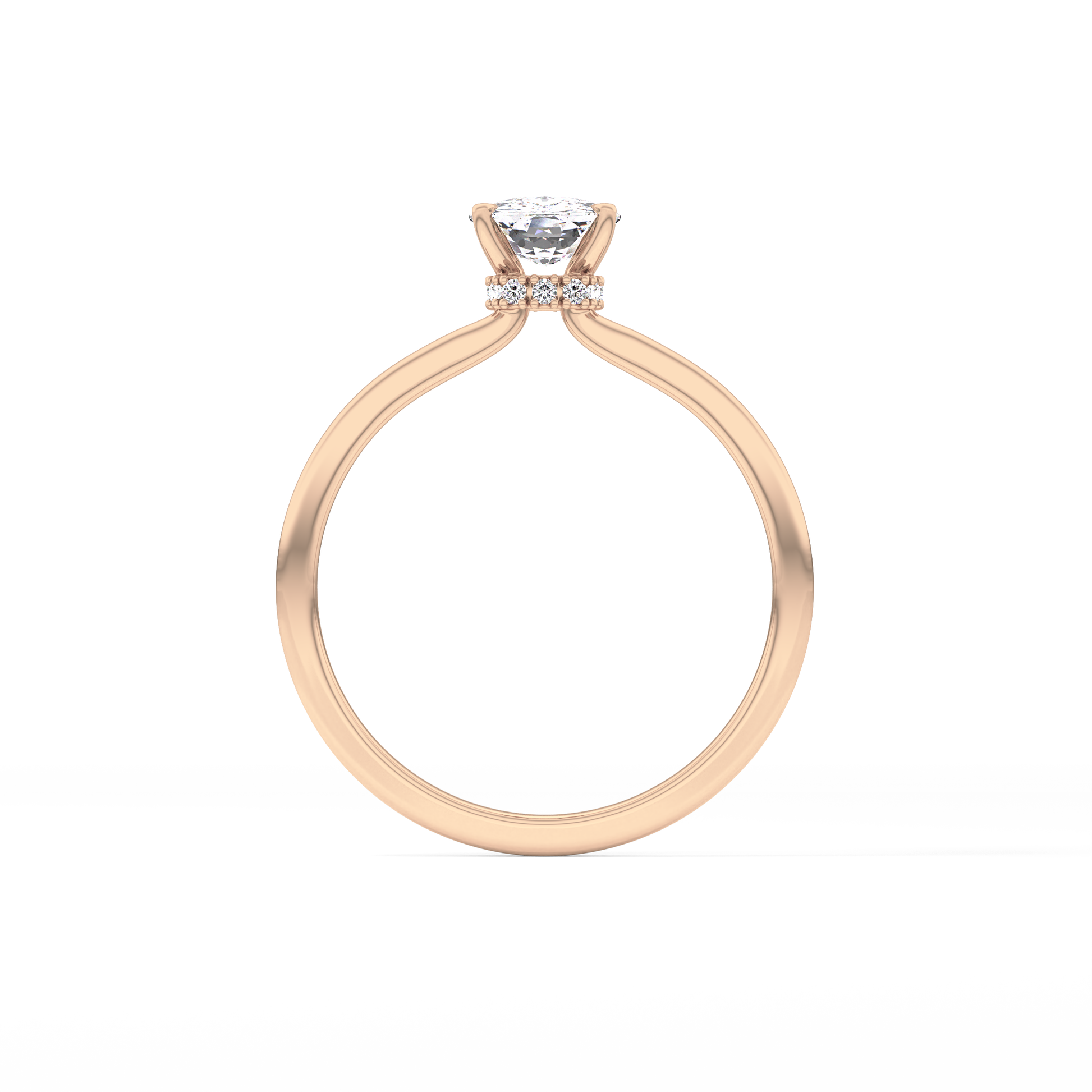 Cushion Hidden Halo Lab Grown Diamond Engagement Ring