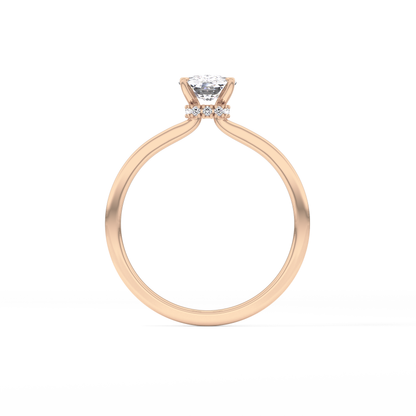 Cushion Hidden Halo Lab Grown Diamond Engagement Ring