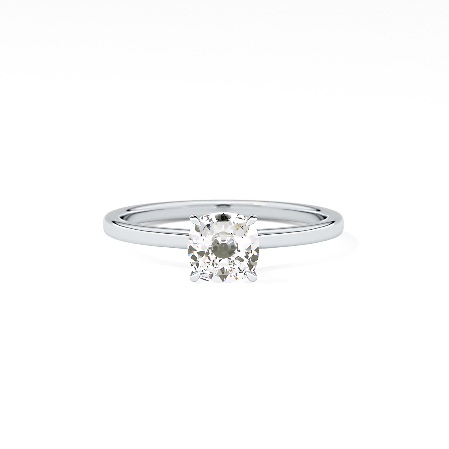 Cushion Hidden Halo Lab Grown Diamond Engagement Ring