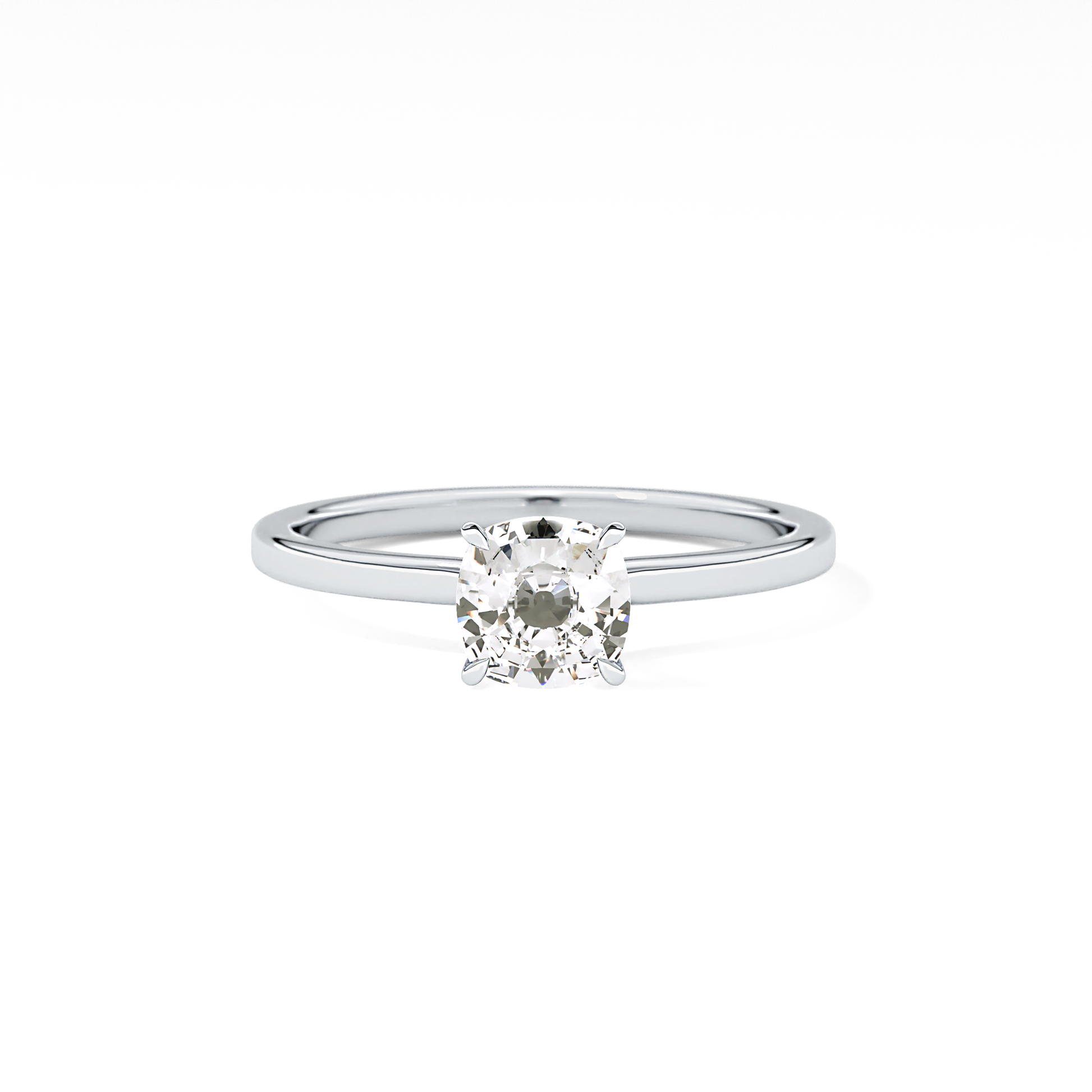 Cushion Hidden Halo Lab Grown Diamond Engagement Ring