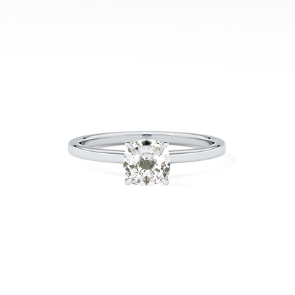 Cushion Hidden Halo Lab Grown Diamond Engagement Ring