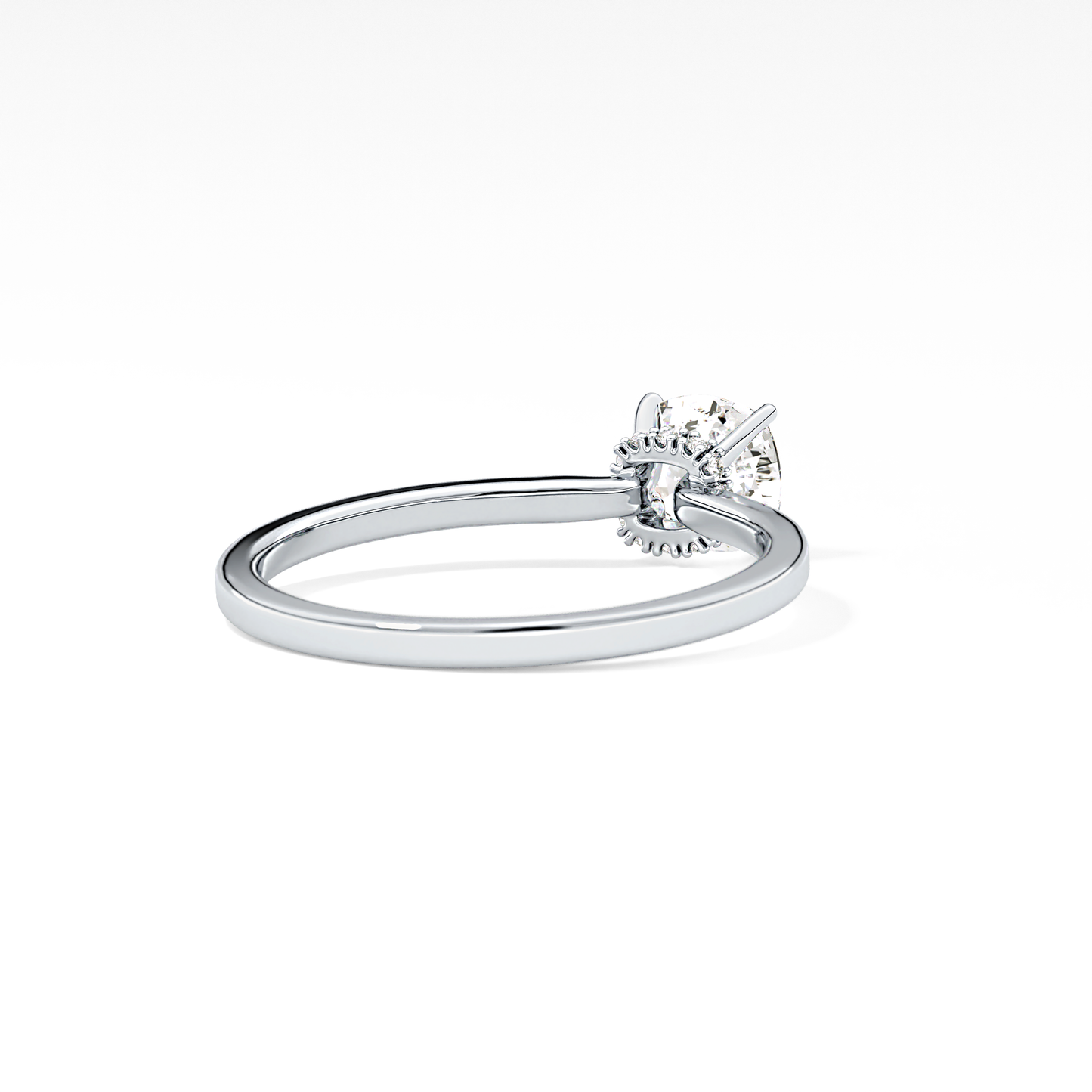 Cushion Hidden Halo Lab Grown Diamond Engagement Ring