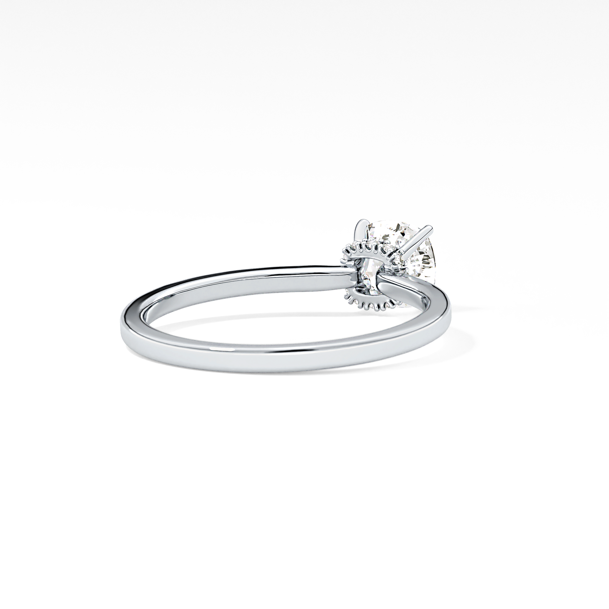 Cushion Hidden Halo Lab Grown Diamond Engagement Ring