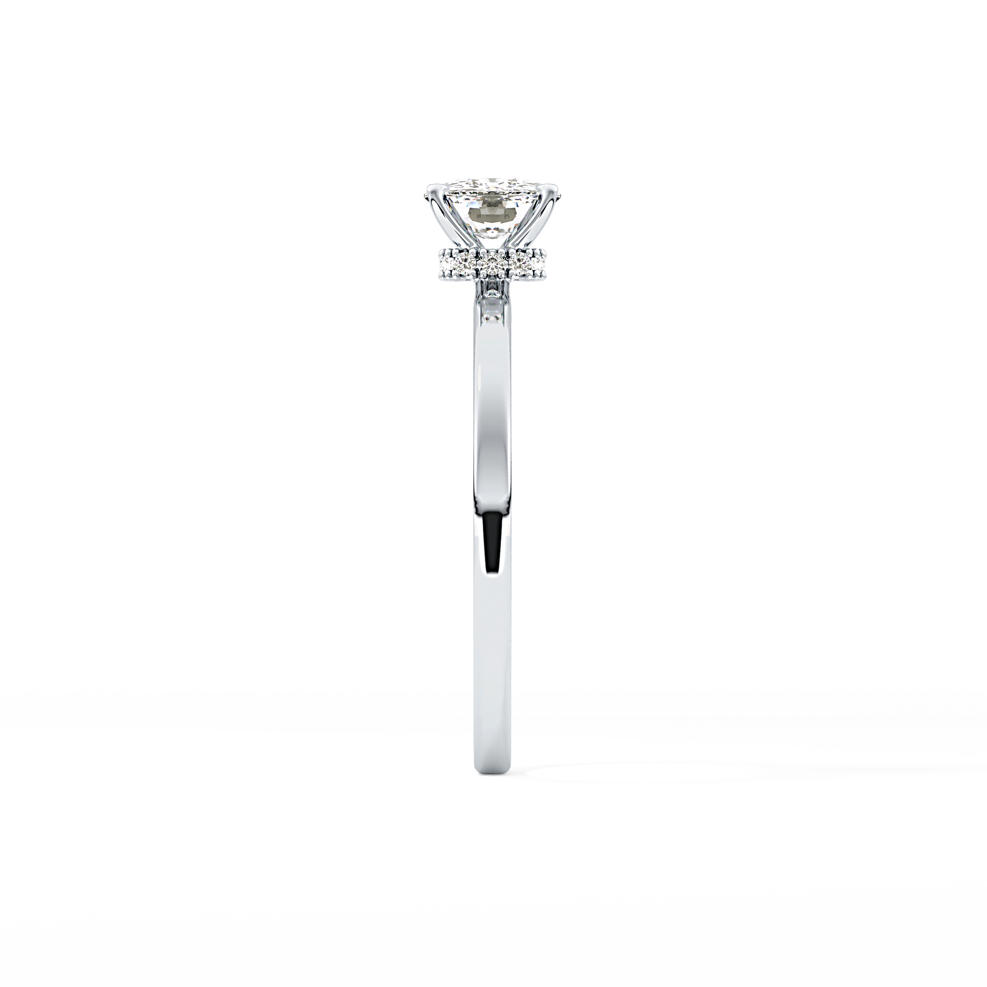 Cushion Hidden Halo Lab Grown Diamond Engagement Ring